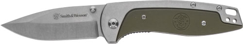 S&w Knife Freighter Folding - Blade 3.6" G10 Od Grn Handle