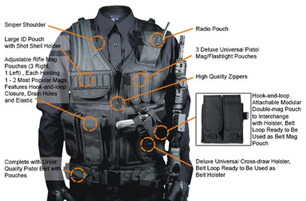 Utg Tactical Vest V547 Black - Law Enforcement