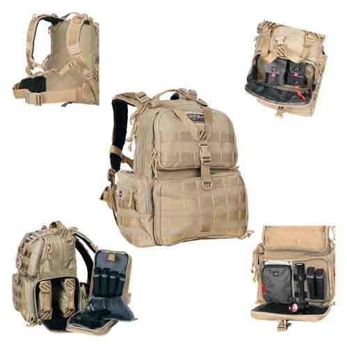 Gps Tactical Range Backpack - W-waist Strap Tan Nylon